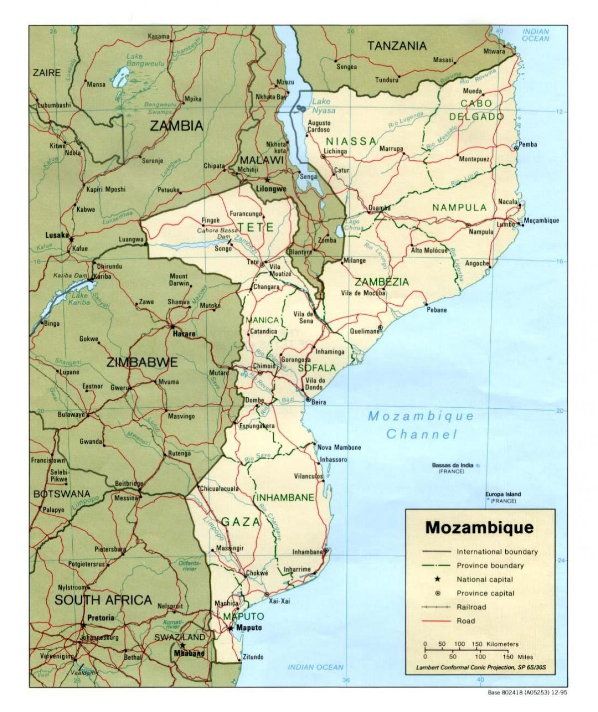kaart Mosambiigi teed