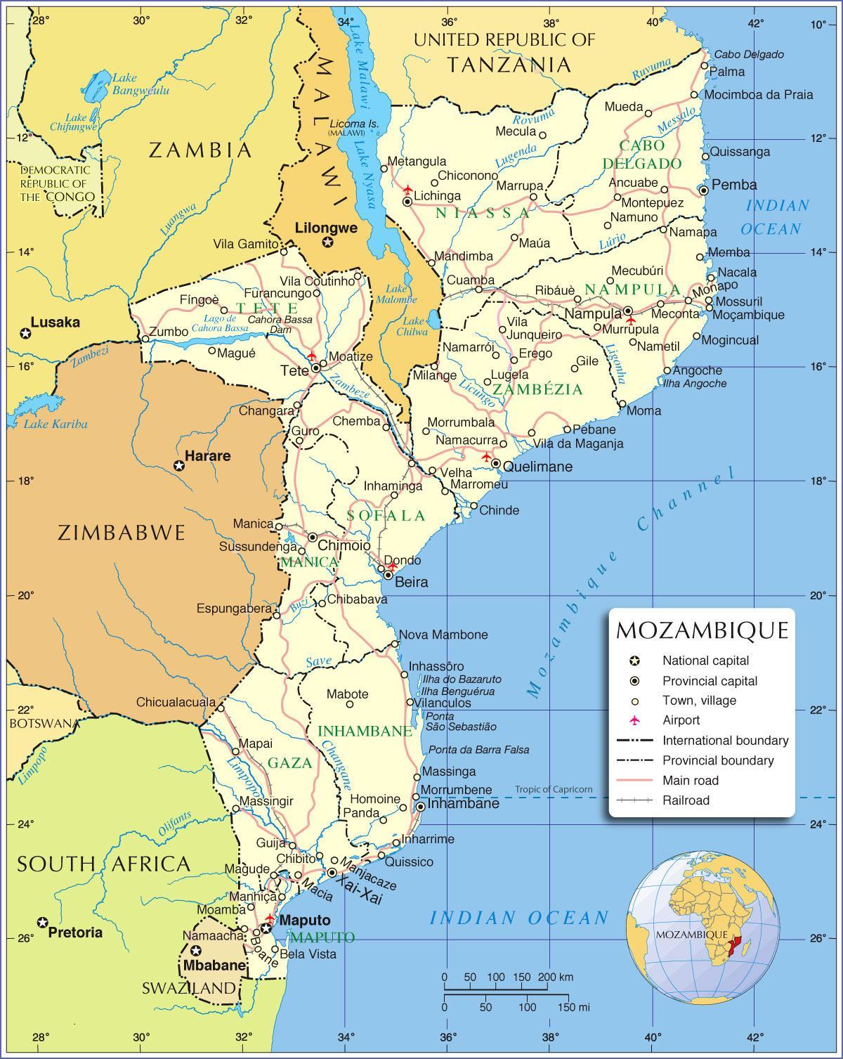 maputo Mosambiik kaart