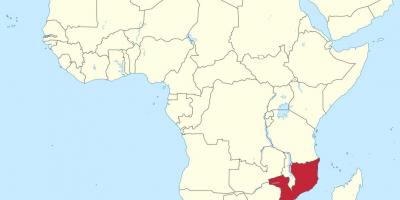 Kaart Mosambiik aafrikas